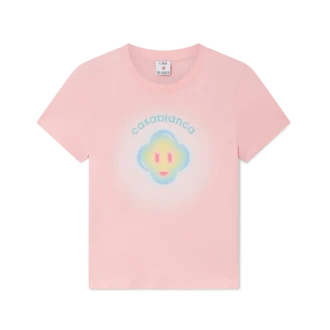 Airbrush Smiley getailleerd Short T-shirt met korte mouwen