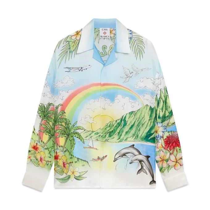 Aloha zijden overhemd met lange mouwen Aloha zijden overhemd met lange mouwen