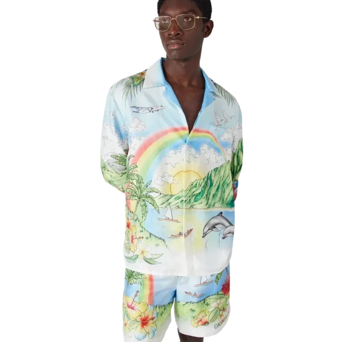 Aloha zijden overhemd met lange mouwen Aloha zijden overhemd met lange mouwen