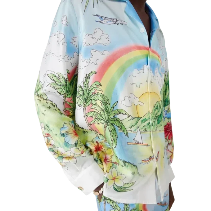 Aloha zijden overhemd met lange mouwen Aloha zijden overhemd met lange mouwen
