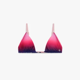 Aubergine driekantige bikinitop met kleurverloop