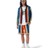 Badstofshort met kleurverloopstrepen
