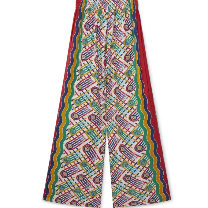 Bedrukte broek met wijde pijpen