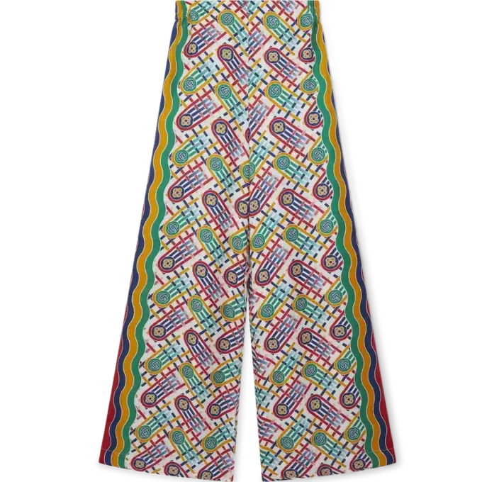 Bedrukte broek met wijde pijpen