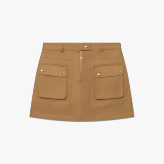 Beige katoenen minirok met zakken