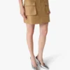 Beige katoenen minirok met zakken Beige katoenen minirok met zakken