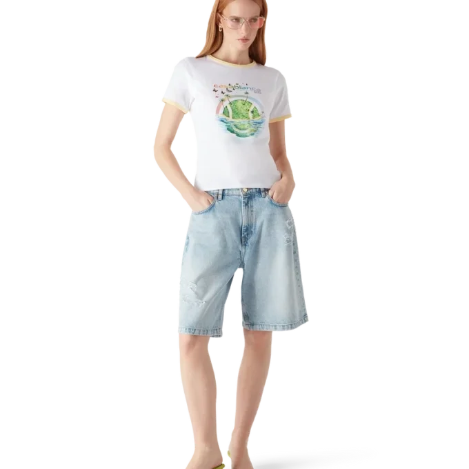 Beyond Destiny Longline Ringer T-shirt met korte mouwen Beyond Destiny Longline Ringer T-shirt met korte mouwen