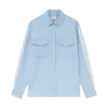 Blauw monogram overhemd met lange mouwen Blauw monogram overhemd met lange mouwen