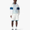 Blauw Pointelle Monogram poloshirt met korte mouwen Blauw Pointelle Monogram poloshirt met korte mouwen