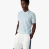 Blauw Pointelle Monogram poloshirt met korte mouwen Blauw Pointelle Monogram poloshirt met korte mouwen