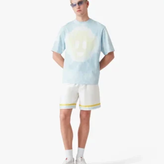 Blauw tie-dye oversized CC Smile T-shirt met korte mouwen