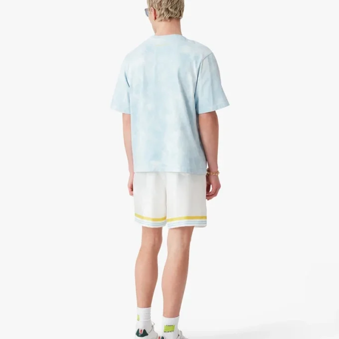 Blauw tie-dye oversized CC Smile T-shirt met korte mouwen Blauw tie-dye oversized CC Smile T-shirt met korte mouwen