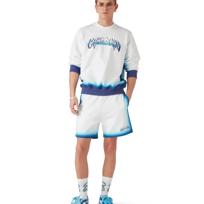 Blauwe Fade-sweatshorts