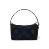 Blauwe leren tas met logo