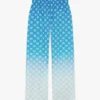 Blauwe zijden broek met Diamond Monogram in kleurverloop