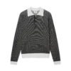 Bouclé gestreept poloshirt met lange mouwen Bouclé gestreept poloshirt met lange mouwen