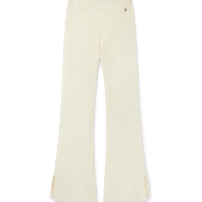 Broek van gebreide stof met textuur