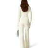 Broek van gebreide stof met textuur