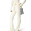 Broek van gebreide stof met textuur