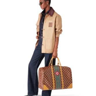 Bruine Monogram-weekendtas