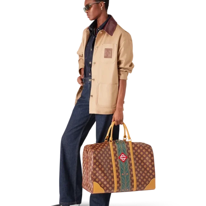 Bruine Monogram-weekendtas Bruine Monogram-weekendtas