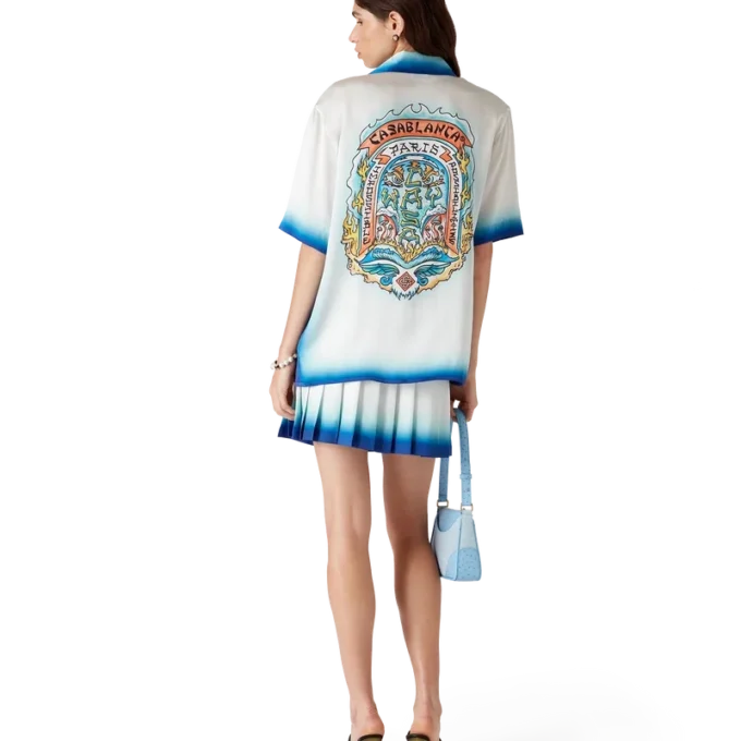 Casa Way Skate zijden shirt met korte mouwen Casa Way Skate zijden shirt met korte mouwen