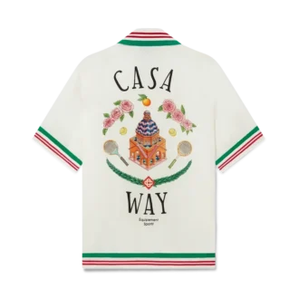 Casa Way zijden overhemd met gebreide kraag