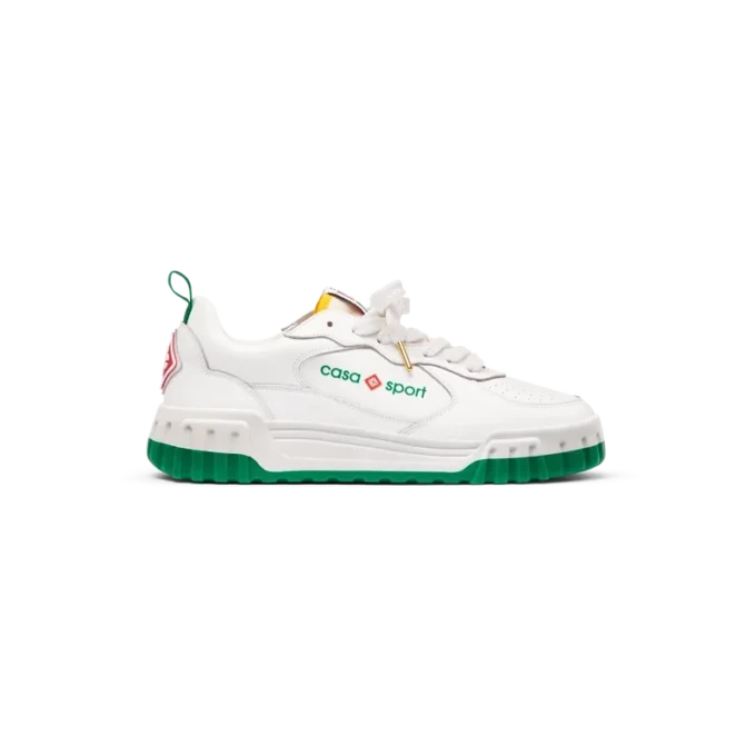 Court sneaker voor dames in wit en groen Court sneaker voor dames in wit en groen
