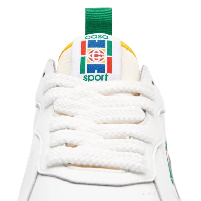 Court sneaker voor dames in wit en groen Court sneaker voor dames in wit en groen