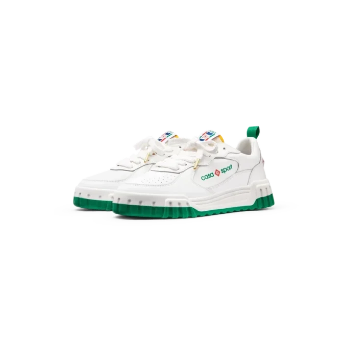 Court sneaker voor dames in wit en groen Court sneaker voor dames in wit en groen
