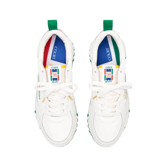 Court sneaker voor dames in wit en groen Court sneaker voor dames in wit en groen