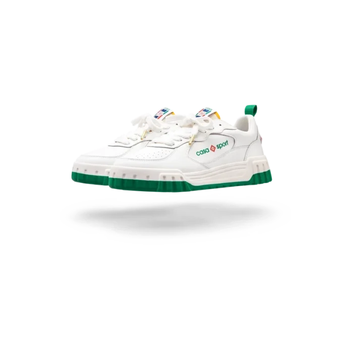 Court sneaker voor dames in wit en groen Court sneaker voor dames in wit en groen
