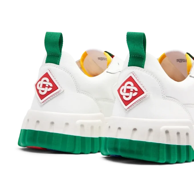 Court sneaker voor dames in wit en groen Court sneaker voor dames in wit en groen