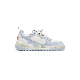Court sneaker voor dames in wit en poederblauw