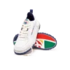 Court sneaker voor heren in wit en marineblauw Court sneaker voor heren in wit en marineblauw