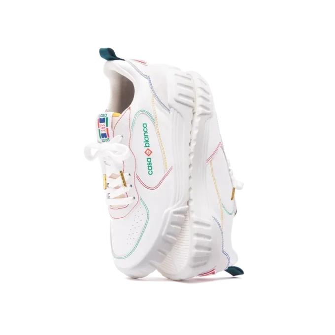 Court sneakers voor dames in wit en multicolor Court sneakers voor dames in wit en multicolor