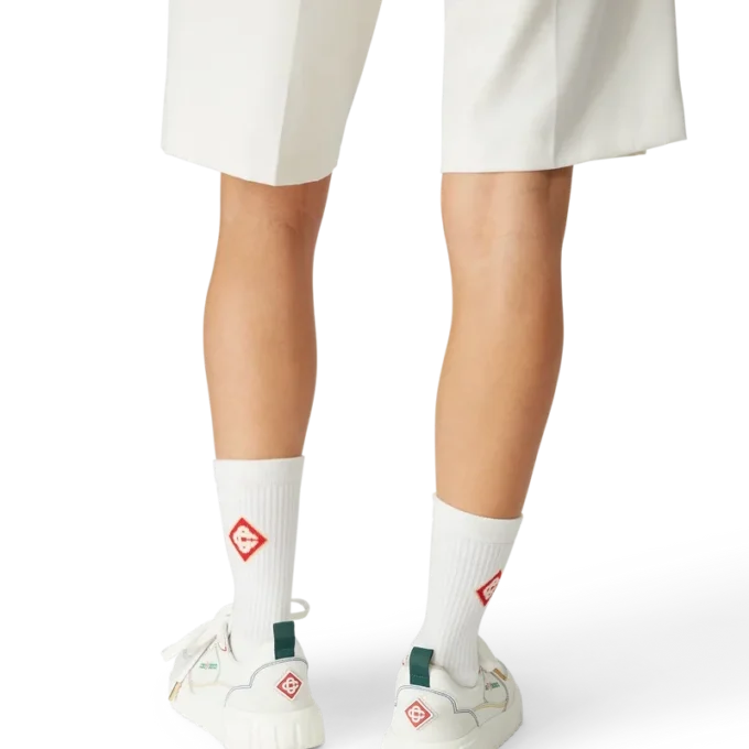 Court sneakers voor dames in wit en multicolor Court sneakers voor dames in wit en multicolor