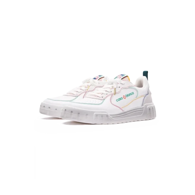 Court sneakers voor dames in wit en multicolor Court sneakers voor dames in wit en multicolor