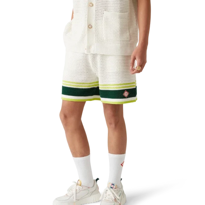 Court sneakers voor heren in wit en multicolor Court sneakers voor heren in wit en multicolor