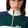 Cropped sweatshirt met kwartrits en kleurblokken Cropped sweatshirt met kwartrits en kleurblokken