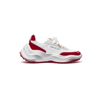 Dames Atlantis sneaker in wit en haute rood