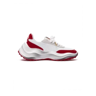 Dames Atlantis sneaker in wit en haute rood