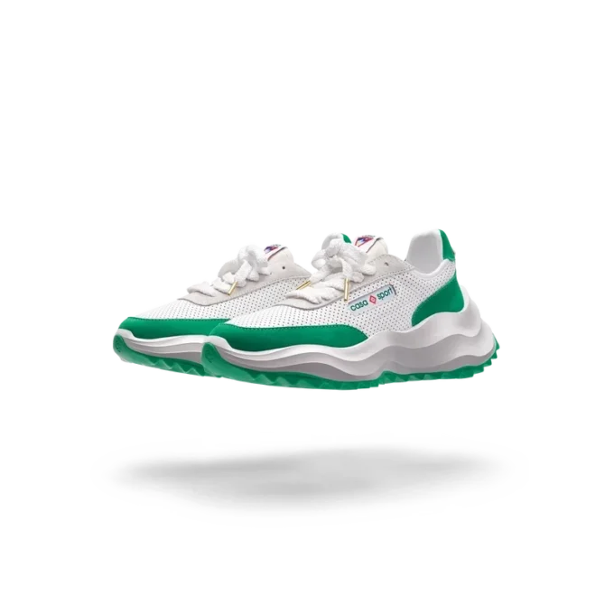 Dames Atlantis sneaker in wit en tennisgroen Dames Atlantis sneaker in wit en tennisgroen