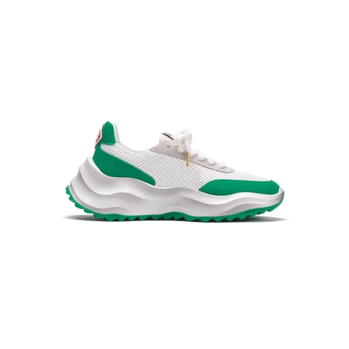 Dames Atlantis sneaker in wit en tennisgroen Dames Atlantis sneaker in wit en tennisgroen