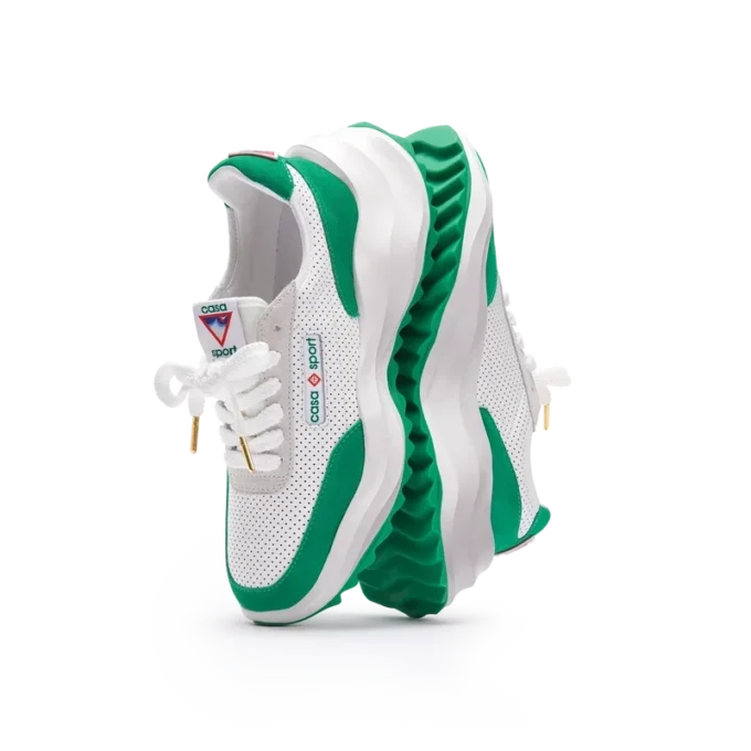 Dames Atlantis sneaker in wit en tennisgroen Dames Atlantis sneaker in wit en tennisgroen