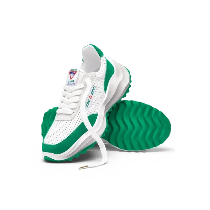 Dames Atlantis sneaker in wit en tennisgroen Dames Atlantis sneaker in wit en tennisgroen