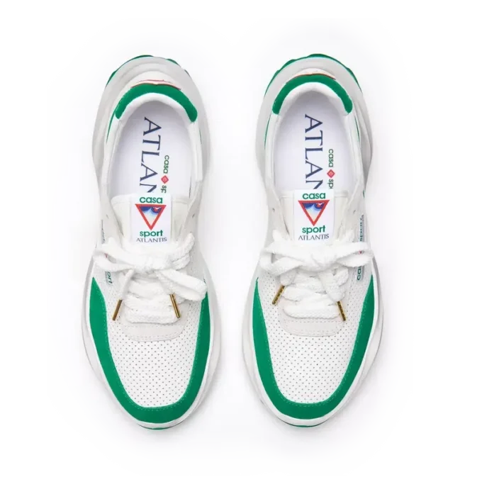 Dames Atlantis sneaker in wit en tennisgroen Dames Atlantis sneaker in wit en tennisgroen