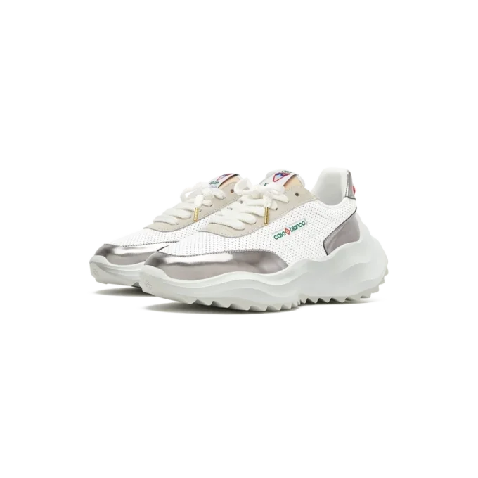 Dames Atlantis witte & chromen sneaker