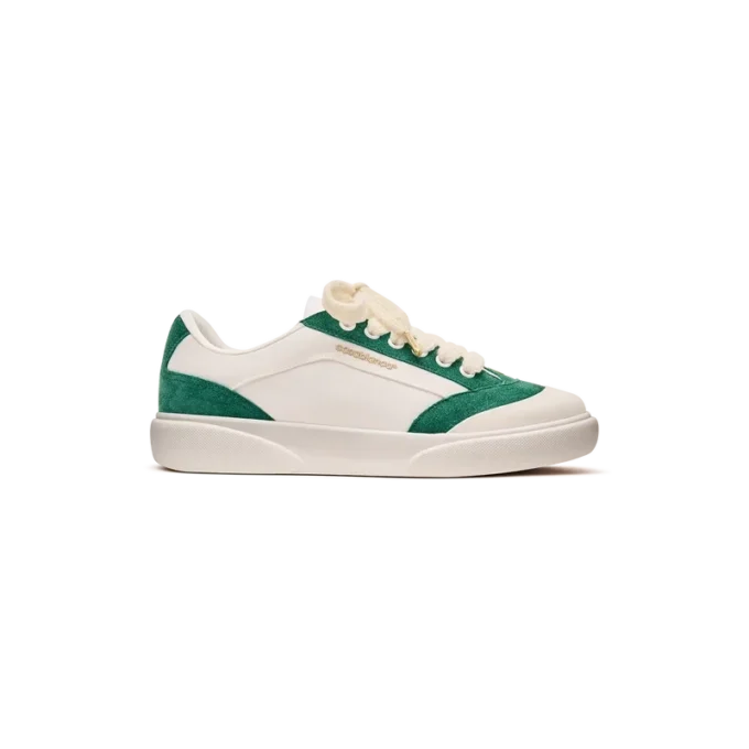 Del Mar witte en groene sneaker voor heren Del Mar witte en groene sneaker voor heren