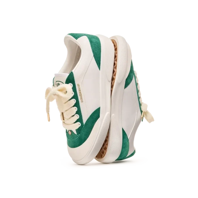 Del Mar witte en groene sneaker voor heren Del Mar witte en groene sneaker voor heren